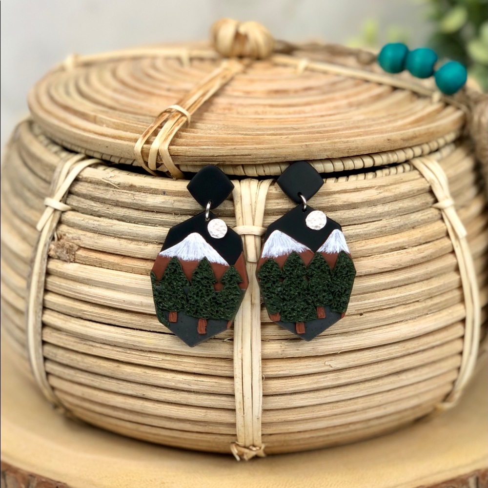 Black Mountain Statement Dangle Earrings